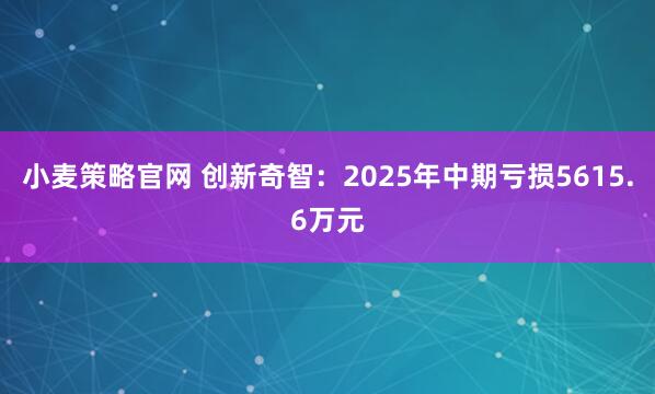 小麦策略官网 创新奇智：2025年中期亏损5615.6万元